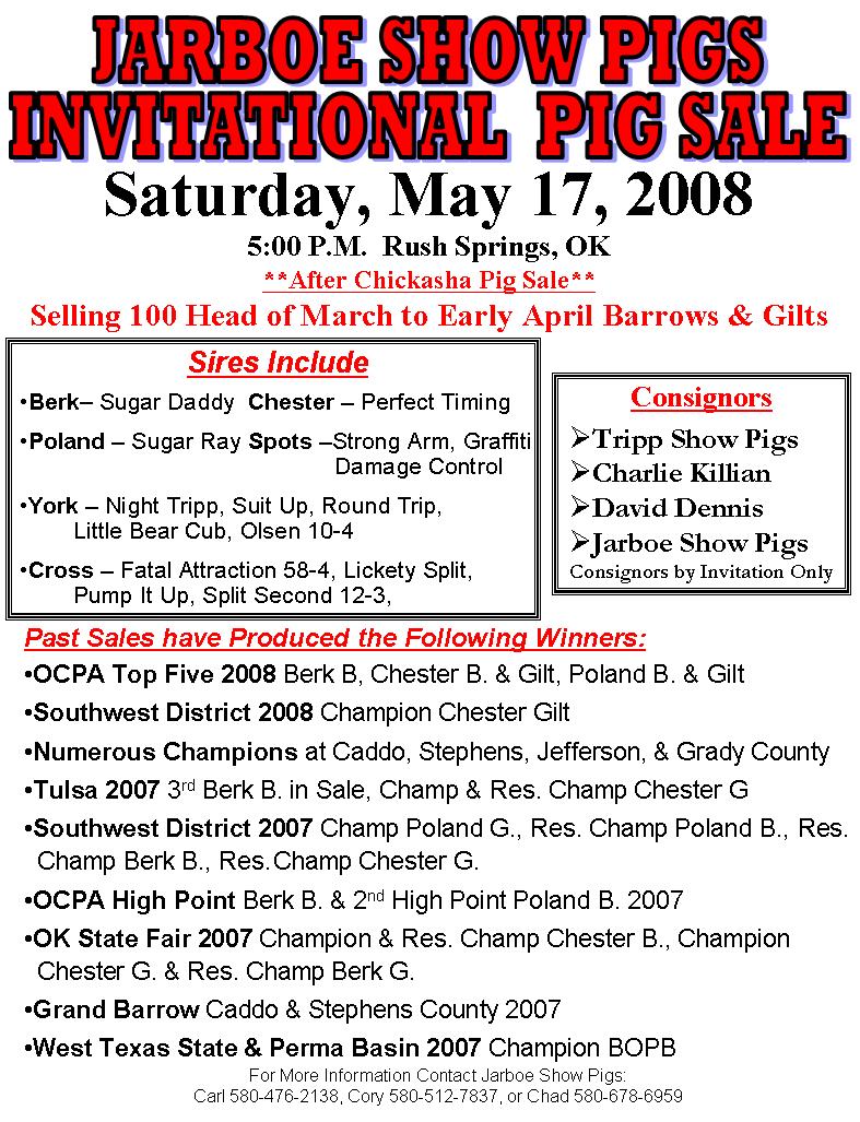 Jarboe Pig Sale